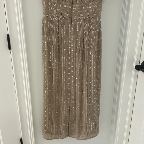 Mac Duggal Beaded Cap Sleeve Column Dress - Picture 7 of 10